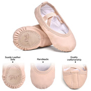 Stelle Ballet Shoes for Girls Toddler Soft Leather Split Sole | Ballet slippers, Dance shoes, Drawstring or no-drawstring design, Suede leather sole, Boys and girls, Little and big kids