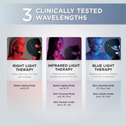 Shark CryoGlow LED Face Mask, Red Light Therapy, Under-Eye Cooling, FW312 | Red, Blue & Deep Infrared Light, Skincare Device for Fine Lines & Acne, Clinically Tested & FDA-Cleared, 4 Modes, Blue Frost​