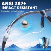 TICONN Anti-Fog Safety Glasses for Men & Women, ANSI Z87.1 Eye Goggles | UV Eye Protection, Adjustable Arms, Lightweight Frame, Scratch-Resistant Lenses, Perfect for Construction, Cycling