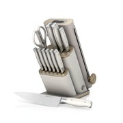 Ninja StaySharp 13-Piece Knife Block Set, Stone Gold NK32013EUUKSD1 | Rust-Resistant German Stainless Steel, Includes Kitchen and Herb Scissors and Removable Knife Sharpener.