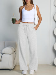 Trendy Queen Womens Wide Leg Fleece Lined Sweatpants | Winter Lounge Travel Pants Fall Fashion Outfits 2026 Clothes With Pockets