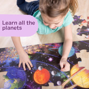 Melissa & Doug Solar System Jumbo Floor Puzzle 48-Piece Space Toy | 48 Large Pieces, 3x2 Feet, Space Scene with Planet Guide, Solar System Floor Puzzle Play, Preschool Toys for Kids, Ages 3+