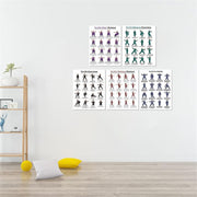 5-Pack Tai Chi Exercise Poster Set – Balance & Mobility Workout Chart, Seated Chair Tai Chi & Walking Guide, Home Gym Wall Decor Instructional Prints (8x10 Inch)