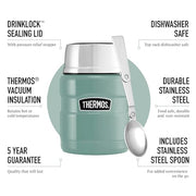 Thermos Stainless King Duck Egg Food Flask (470ml) 9h Hot | 14h Cold | Thermal vacuum insulated stainless steel metal hot food container with lid for soup, meal prep, work packed lunch, camping