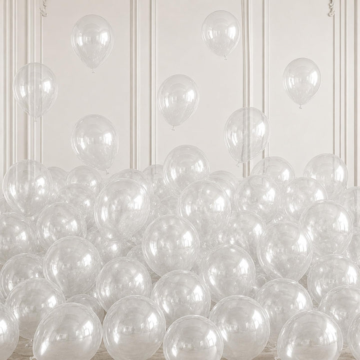 Togvu Clear Balloons, 50Pack 5 Inch Small Mini Transparent Latex Balloons | for Wedding Baby Bridal Shower Bubble Birthday Party Decorations Supplies