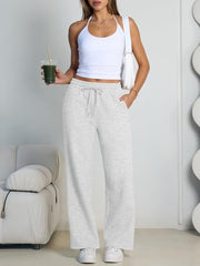 Trendy Queen Womens Wide Leg Fleece Lined Sweatpants | Winter Lounge Travel Pants Fall Fashion Outfits 2026 Clothes With Pockets