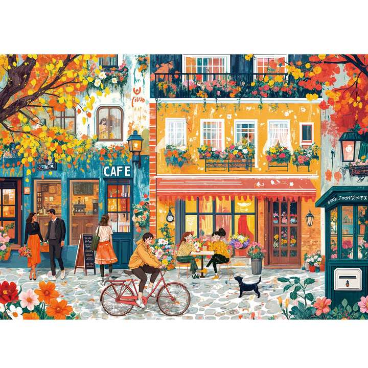 Chalzidar Puzzles for Adults 1000 Pieces, Romantic Street Scene Jigsaw Puzzle with 1:1 HD Poster, Perfect Interlocking No Dust, Stress Relief Ideal Gift for Family Games