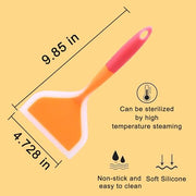 10 Inch Silicone Spatula for Cooking Cooking Flipping Spatula One-Piece for Scraping, Mixing Kitchen Utensils (Orange)