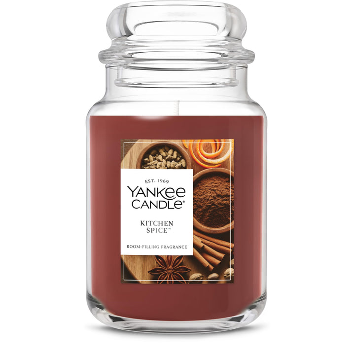 Yankee Candle Kitchen Spice Scented Candle, 22oz Large Jar | Up to 150 Hour Burn Time, Room Filling Fragrance, Long-Lasting Scent, Premium Plant Wax Blend, Consistent Burn, Giftable