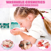 99 Pcs Kids Makeup Kit for Girls, Princess Toys Real Washable Cosmetics Set | Mirror, Hair Ties, Nails, Rings, Earrings, Necklace, Perfect for 3 4 5 6 7 8 Year Old Girls Birthday