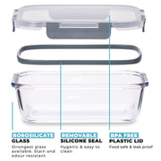 Igluu Meal Prep Glass Containers with Lids (10 Pack) – 370 & 1050ml | Airtight & BPA-Free – Oven, Air Fryer, Microwave, Freezer and Dishwasher Safe – Durable Borosilicate Glass