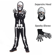 Sincere Party Kids Skeleton Costume Glow in the Dark Skeletons Halloween Skeleton Costumes for Boys and Girls