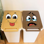 4 Sheets Cartoon Face Stickers Set, Self-Adhesive Removable Wall & Home Decoration Stickers for Trash Can, Toilet, Fridge