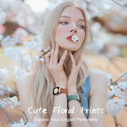 6 Pack Floral Engraved Bands Compatible with Apple Watch for Women | Cute Silicone Straps for Series 12 11 10 9 8 7 6 5 4 SE 3/2/1 Ultra, Wristband for iWatch 42mm 40mm 41mm 38mm 44mm 45mm 46mm