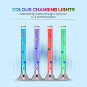 Straame 90cm LED Bubble Fish Lamp, Colour Changing Night Light, Silver Base | 6 artificial fish, adjustable bubble flow, front dial, acrylic tube and UK plug for bedrooms, living rooms & sensory room use