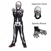Sincere Party Kids Skeleton Costume Glow in the Dark Skeletons Halloween Skeleton Costumes for Boys and Girls