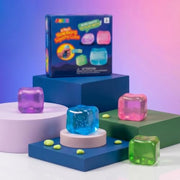 JOYIN 4 Pack Stress Cube, 2'' High Density Ice Cube Fidget Toy, Stress Relief with Slow Rising Sensory Squishy Toys for Kids Adults, Birthday Gifts, Party Favors, Halloween, Classroom Prizes