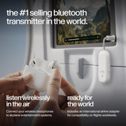 Twelve South AirFly Pro 2 Deluxe, Wireless Bluetooth Adapter, White | Pair 2 AirPods or Wireless Headphones – 3.5mm AUX Bluetooth Transmitter/Receiver for Cars, Boats, Treadmills, TVs , Airplane