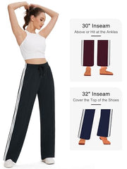 Tapata Women's 26/28/30/32/34/36 Inseam Track Pants Loose Straight Leg Jogging Sweatpants Warm-Up Sports Athletic Running