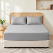 Aisbo King Size Fitted Sheet Deep 40cm Pocket, Grey 150x200cm OEKO-TEX® | Soft Breathable Brushed Microfiber Fitted Sheet. All-Round Elastic Deep Pockets. Machine Washable,Fade Resistant,Easy Care