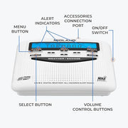 Midland - WR120B - NOAA Emergency Weather Alert Radio | Localized Programming, Trilingual Display, 60+ Emergency Alerts, Alarm, Selectable Alert Tone