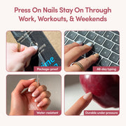 Glamnetic Halloween Press On Nails, Short Almond Glazed, October Nights | Halloween Black & Orange press on nails: October Nights. Full nail kit. Glue on nails with moon nail art. Fake nails.