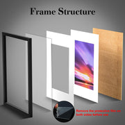 A3 Frame Wooden Photo Frame Picture Frames 11.7x16.5 Inch (29.7x42 cm) with Plexiglass for Wall Mount, Acrylic (Non-Glass) A3 Black Poster Frame with Mount for A3/A4 Print Certificate