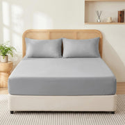 Aisbo King Size Fitted Sheet Deep 40cm Pocket, Grey 150x200cm OEKO-TEX® | Soft Breathable Brushed Microfiber Fitted Sheet. All-Round Elastic Deep Pockets. Machine Washable,Fade Resistant,Easy Care