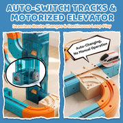 Train Sets, DIY Modular Cube Track Set, Auto Elevator & Track Switch | chain track, 3D Multi-Level Track System, STEM Educational & Problem-Solving, For kids 3 and up