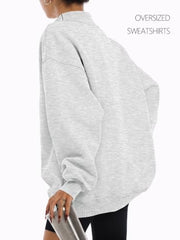 Trendy Queen Womens Mock Neck Sweatshirts Oversized Pullover Fall Outfits | Fall Fashion Clothes 2026,Airport Travel Outfits,Long Sleeve Tops,Trending Soft Fleece,Casual Work Hiking Lounge Clothing