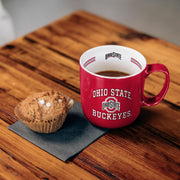 Logo Brands NCAA Ohio State Buckeyes 15oz Stripe Mug - Team Logo, Inside Print, Standard Handle, Microwave & Dishwasher Safe