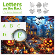 500 Piece Halloween Puzzles for Adults, Spooky Haunted House Jigsaw Puzzle with Jack-o-Lanterns, Bats and Skulls, Fall Puzzle for Halloween Birthday Party Games Family
