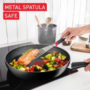 Tefal Titanium Essential Non-Stick Frying Pan 30 cm, Everyday Use | Aluminium, Metal Spatula Safe, non-induction, Long-Lasting Coating, Easy Cleaning, B9410744