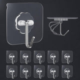 10 Pack Adhesive Wall Hooks for Hanging Heavy Duty Towel Coat Hooks Waterproof Transparent Hook for Bathroom Shower Kitchen Keys Door Outdoor Home Improvement Utility Hook