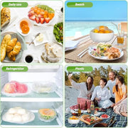 100PCS Reusable Elastic Silicone Food Wrap Storage Covers - Airtight Fresh-Keeping Seal for Bowl, Plate, Fruit, and Kitchen Use - Easy to Clean