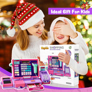 Upgraded Kids Cash Register Toy for Boys Girls, Pretend Play Gift | Pretend Play Cashier Register with Shop Accessories, Calculator Cash Register with Scanner/Credit Card (Purple)