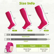 XZQTIVE Baseball Softball Socks and Baseball Softball Belt Combo Set Knee-High Soccer Socks for Kids Youth Adult
