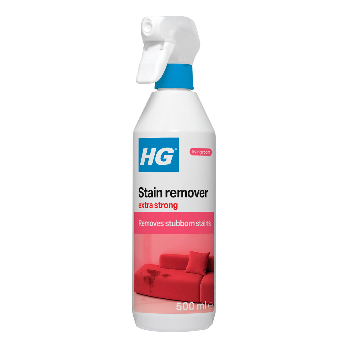 HG Stain Remover, Extra Strong Spray with Active Oxygen, 500ml | Extra-strong stain remover for carpets & upholstery furniture; tackles tough stains like wine & coffee on compatible fabrics