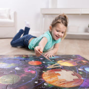 Melissa & Doug Solar System Jumbo Floor Puzzle 48-Piece Space Toy | 48 Large Pieces, 3x2 Feet, Space Scene with Planet Guide, Solar System Floor Puzzle Play, Preschool Toys for Kids, Ages 3+