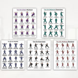 5-Pack Tai Chi Exercise Poster Set – Balance & Mobility Workout Chart, Seated Chair Tai Chi & Walking Guide, Home Gym Wall Decor Instructional Prints (8x10 Inch)