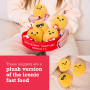 Emotional Support Chicken Nuggets, Cuddly Stuffed Animals by Relatable | Squishy Toys and Halloween Plushies, Gift Ideas for All Ages, Includes 5 Plushies with Basket