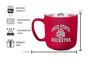Logo Brands NCAA Ohio State Buckeyes 15oz Stripe Mug - Team Logo, Inside Print, Standard Handle, Microwave & Dishwasher Safe