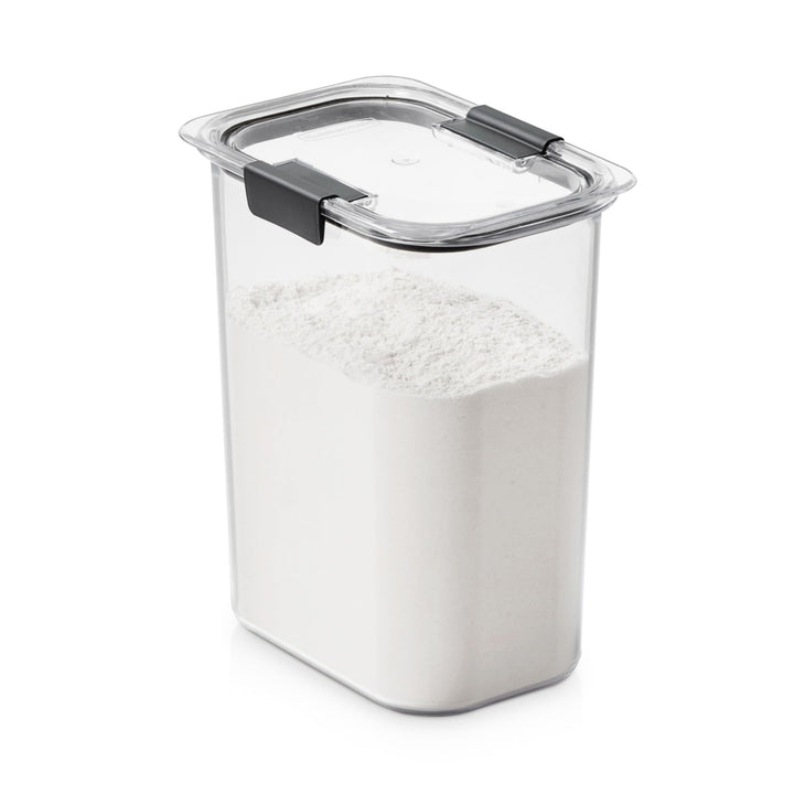 Rubbermaid Brilliance 16-Cup Airtight Food Storage Container with Lid Clear/Grey - optimal for pantry organization flour sugar and food storage