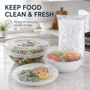 100PCS Reusable Elastic Silicone Food Wrap Storage Covers - Airtight Fresh-Keeping Seal for Bowl, Plate, Fruit, and Kitchen Use - Easy to Clean