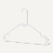 Amazon Basics Space Saving Plastic Clothes Hangers, Sturdy Closet Organizer for Shirts and Jackets, Adult Size, White, 50-Pack