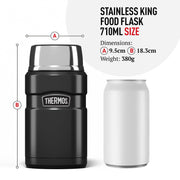 Thermos Stainless King Copper Food Flask (710ml) 14h Hot | 24h Cold | Thermal vacuum insulated stainless steel metal hot food container with lid for soup, meal prep, work packed lunch, camping
