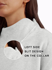 Trendy Queen Womens Mock Neck Sweatshirts Oversized Pullover Fall Outfits | Fall Fashion Clothes 2026,Airport Travel Outfits,Long Sleeve Tops,Trending Soft Fleece,Casual Work Hiking Lounge Clothing
