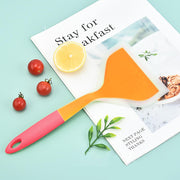 10 Inch Silicone Spatula for Cooking Cooking Flipping Spatula One-Piece for Scraping, Mixing Kitchen Utensils (Orange)