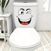 4 Sheets Cartoon Face Stickers Set, Self-Adhesive Removable Wall & Home Decoration Stickers for Trash Can, Toilet, Fridge