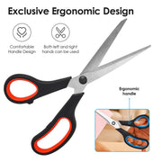 3 Pack 8" Stainless Steel Scissors with Ultra Sharp Blades and Comfort Grip Handles Scissors All Purpose For Office Home School Sewing Crafts